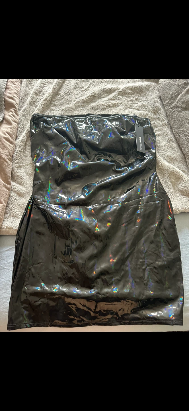Fashion Nova Holographic Vinyl Mini Dress - photo 2
