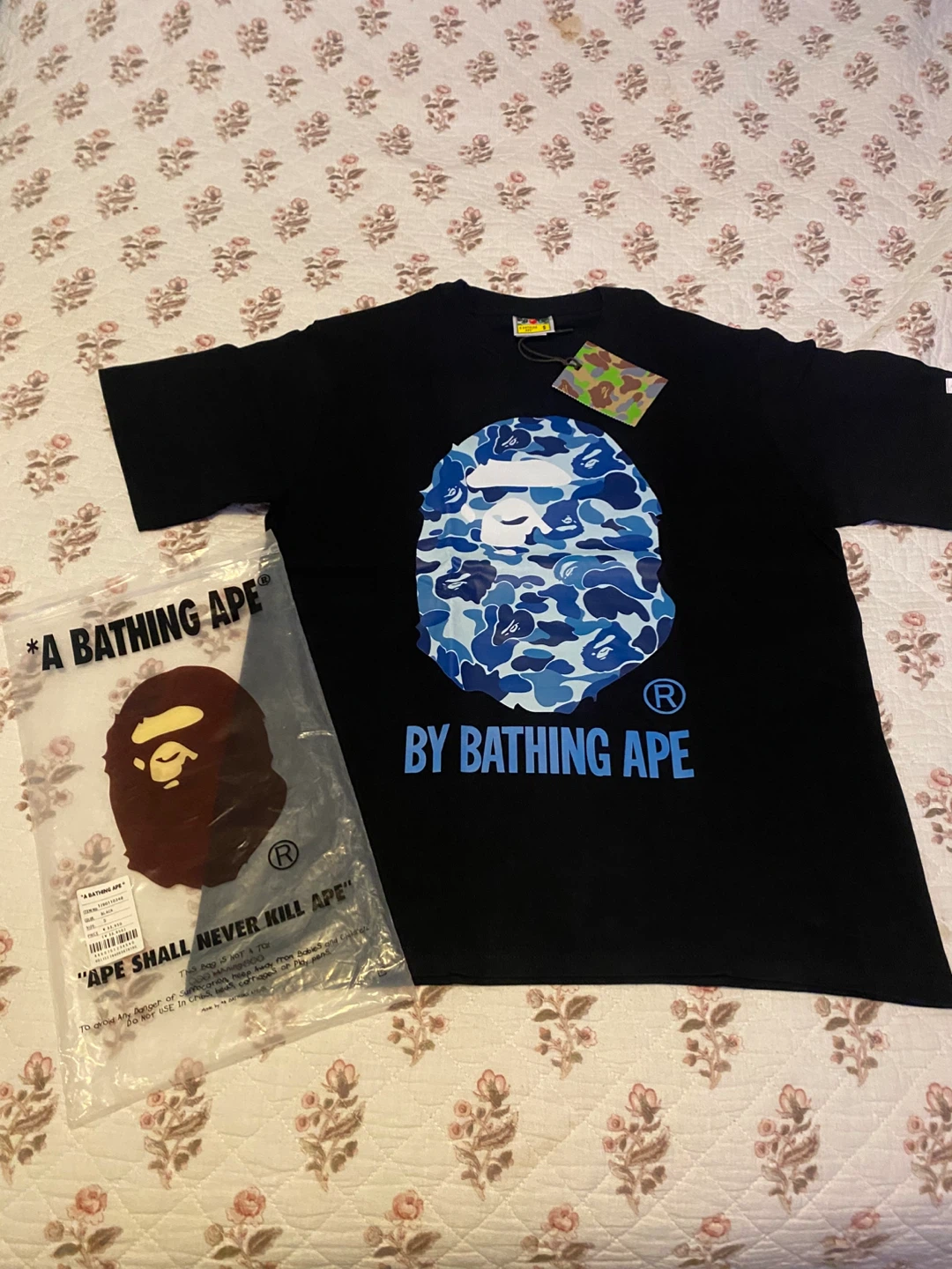 BAPE Tee Black W/ Blue Logo