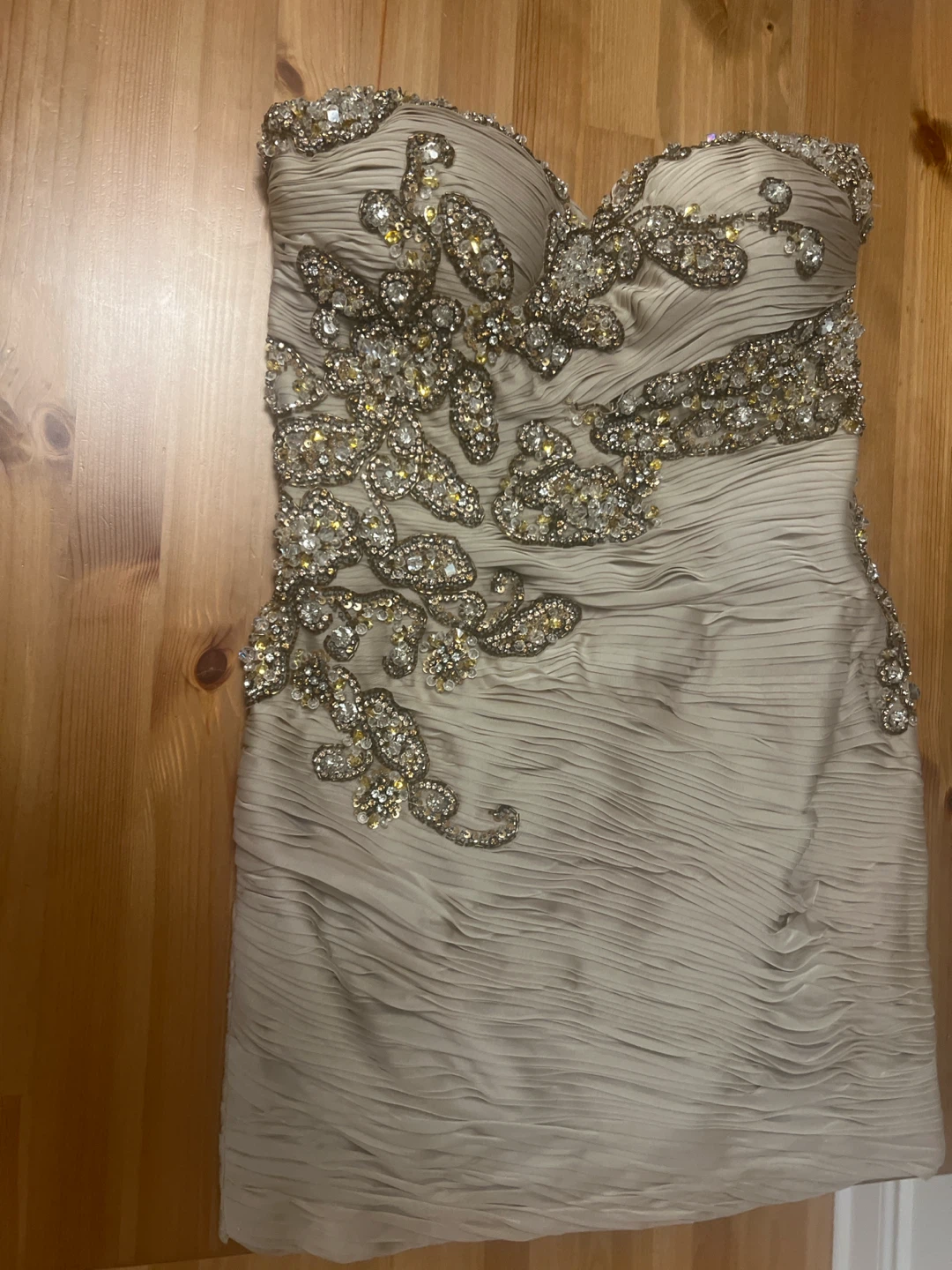 Baige Beaded Strapless Cocktail Dress - photo 2