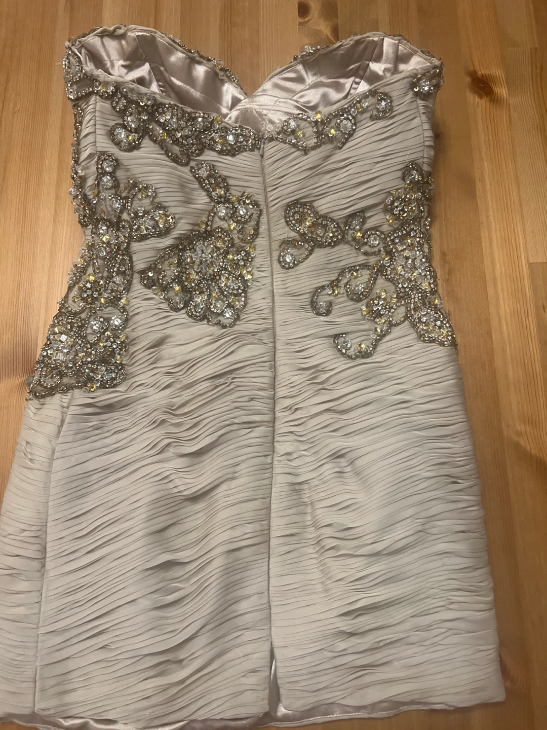 Baige Beaded Strapless Cocktail Dress - photo 3