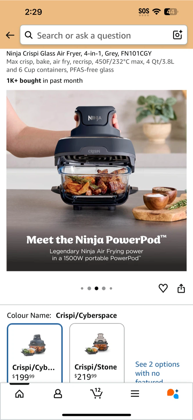 Brand New Ninja Crispi Glass Air Fryer, Grey, FN101CGY - photo 5