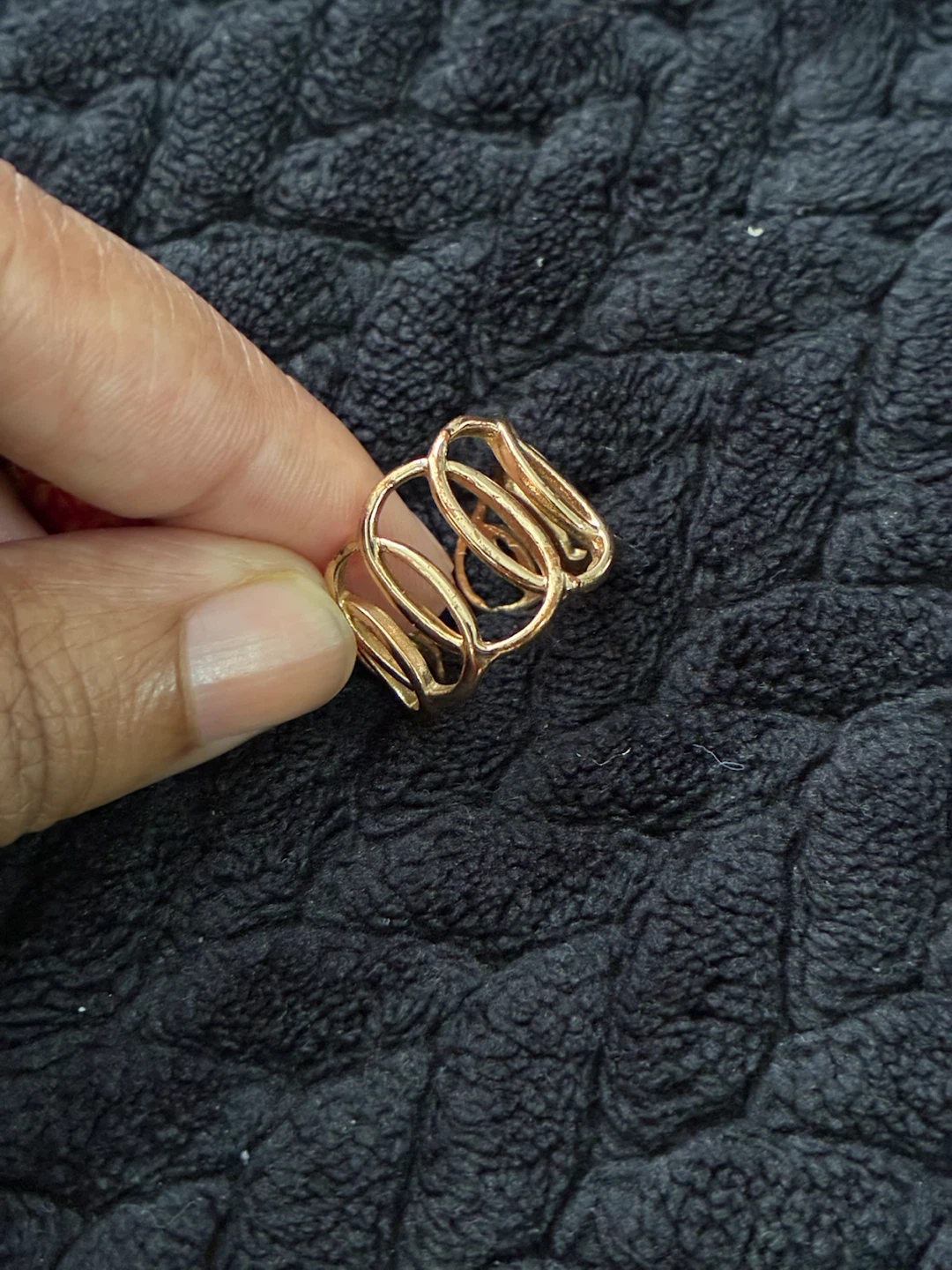 Rose gold tone openwork ring
