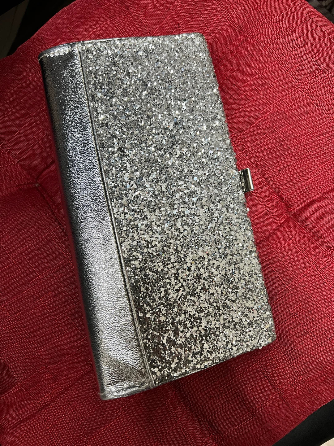 🏈 Silver Glitter Clutch Bag - photo 2