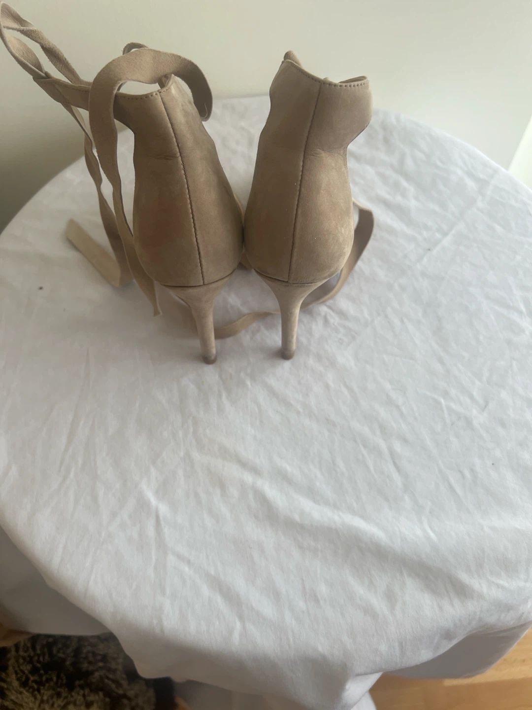 Schutz Tan Suede Tie-Up Heels Size 7B - photo 2