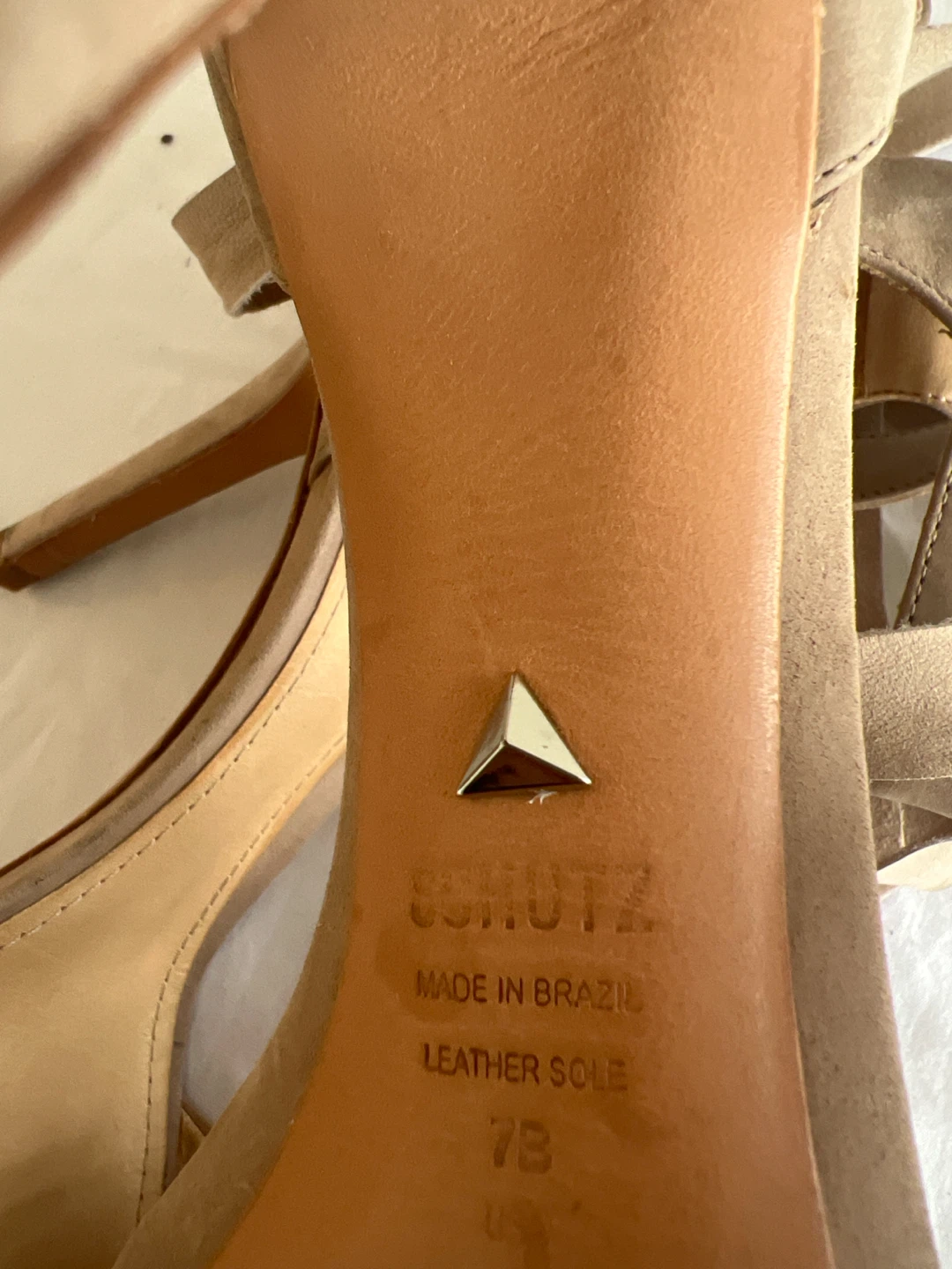 Schutz Tan Suede Tie-Up Heels Size 7B - photo 4