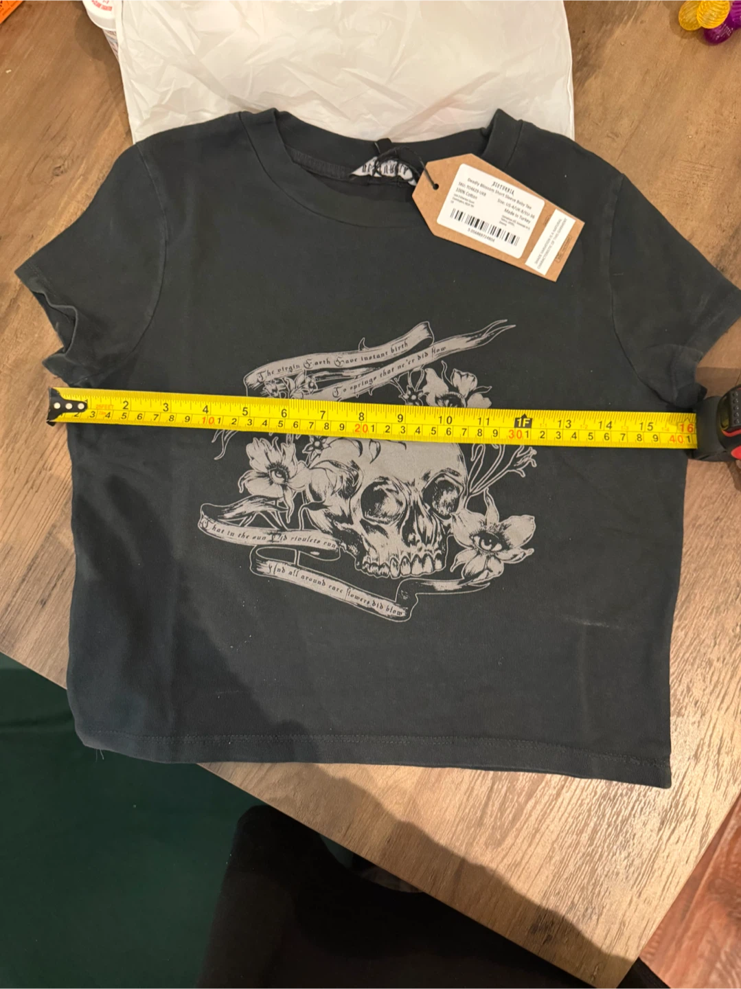 Disturbia Deadly Blossom Baby Tee Size 4 new with tags - photo 2