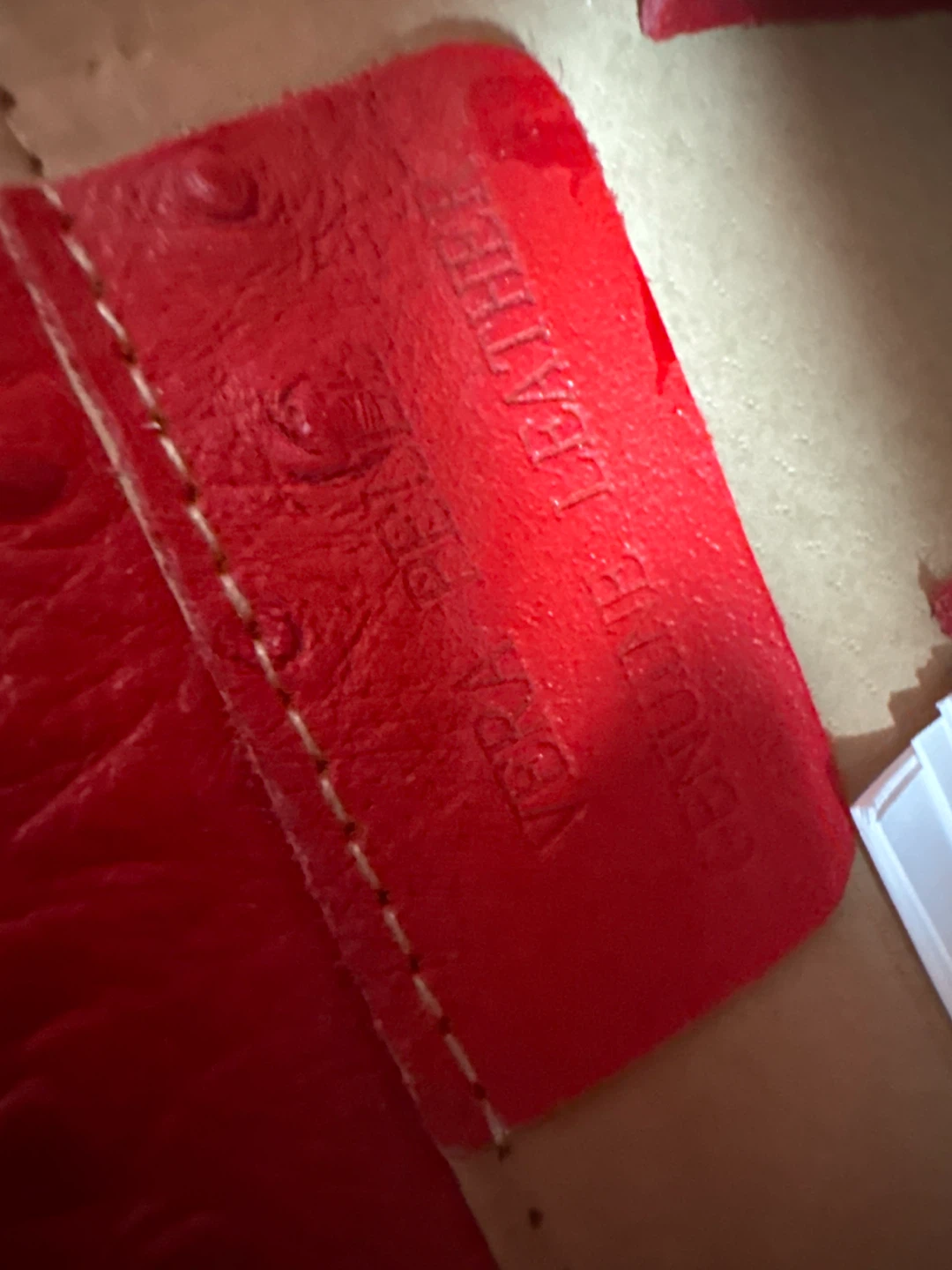 vera peel Red Genuine Leather Structured Handbag - photo 3