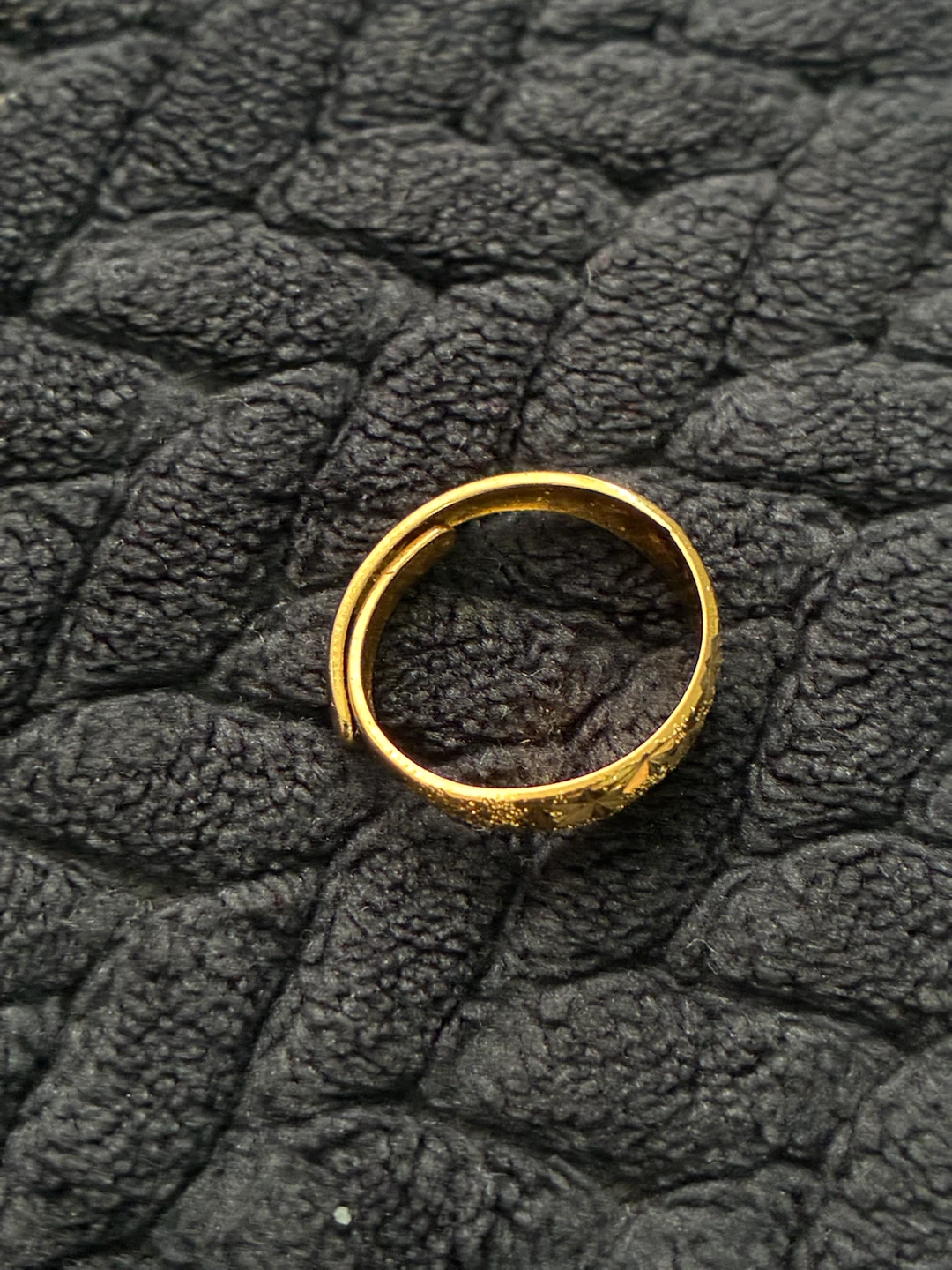 Gold-Tone Adjustable Star Pattern Ring - photo 2