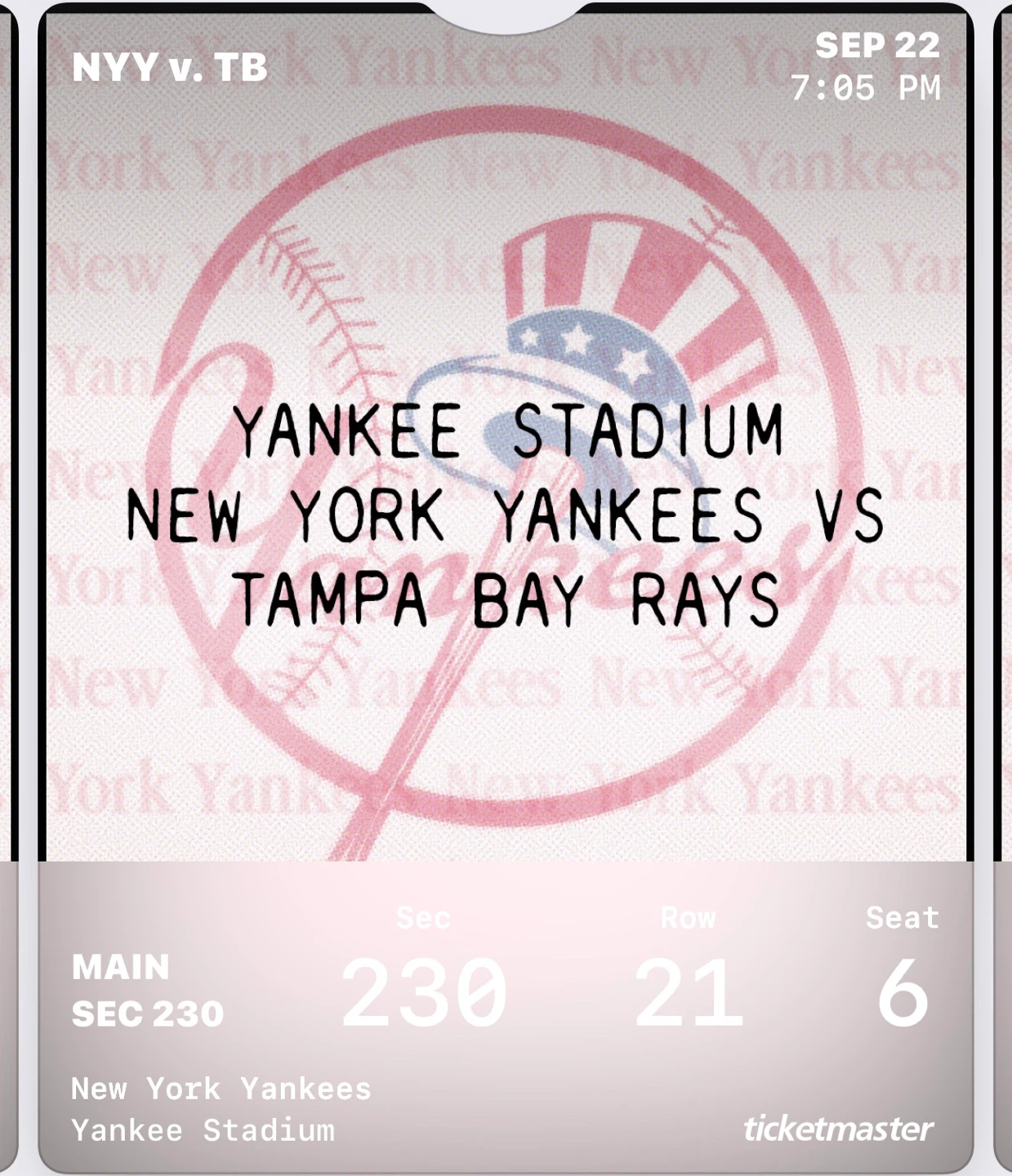 4 New York Yankees Tickets - Sept 22 - photo 2