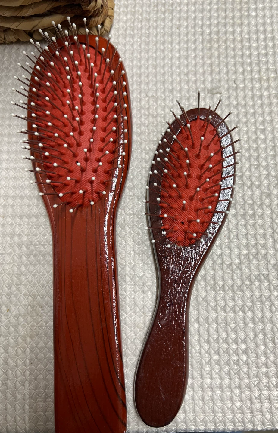 🏈 Set of two wooden hair brushes- New