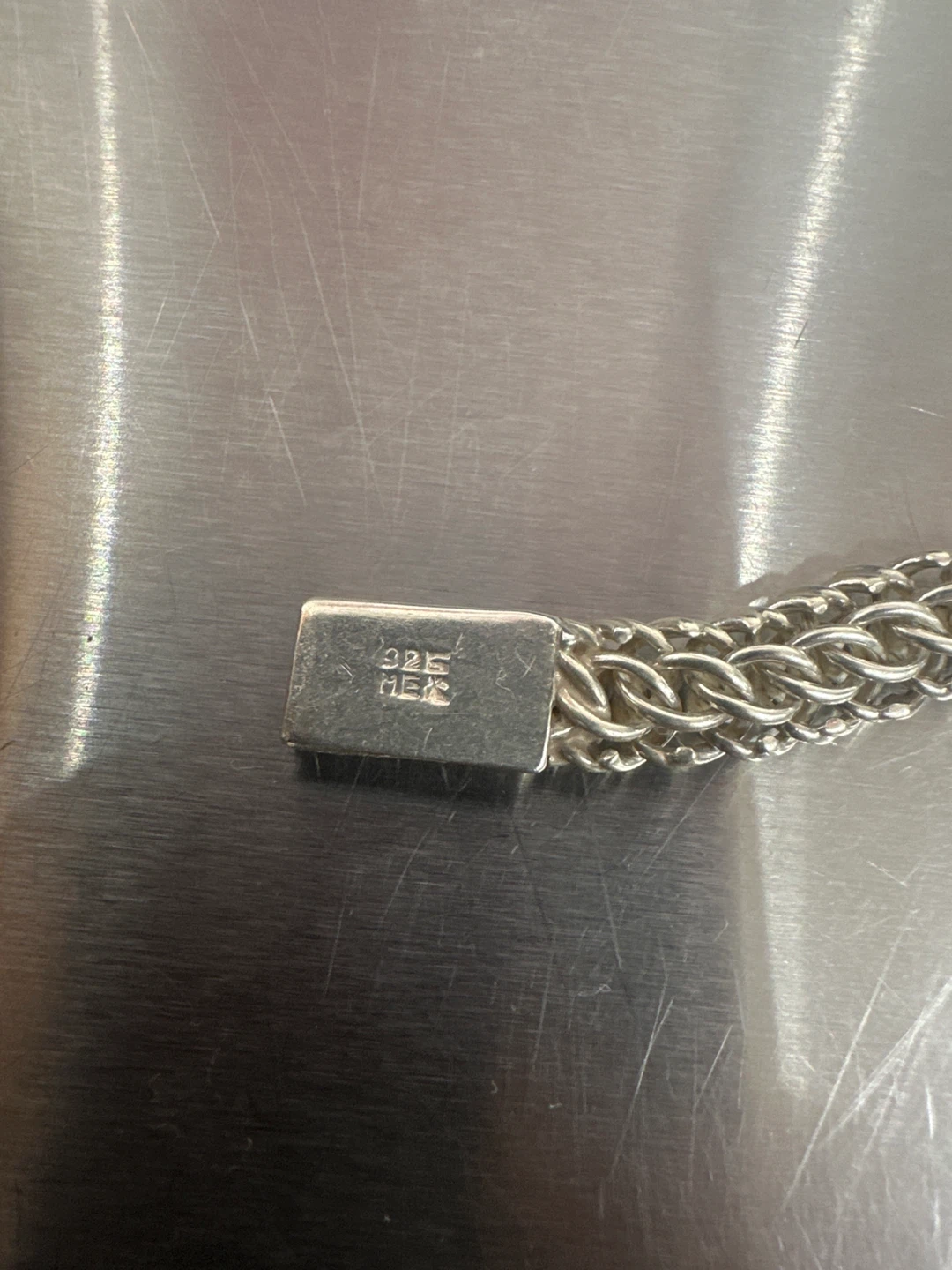 925 Sterling Silver Mexican Link Bracelet - photo 2