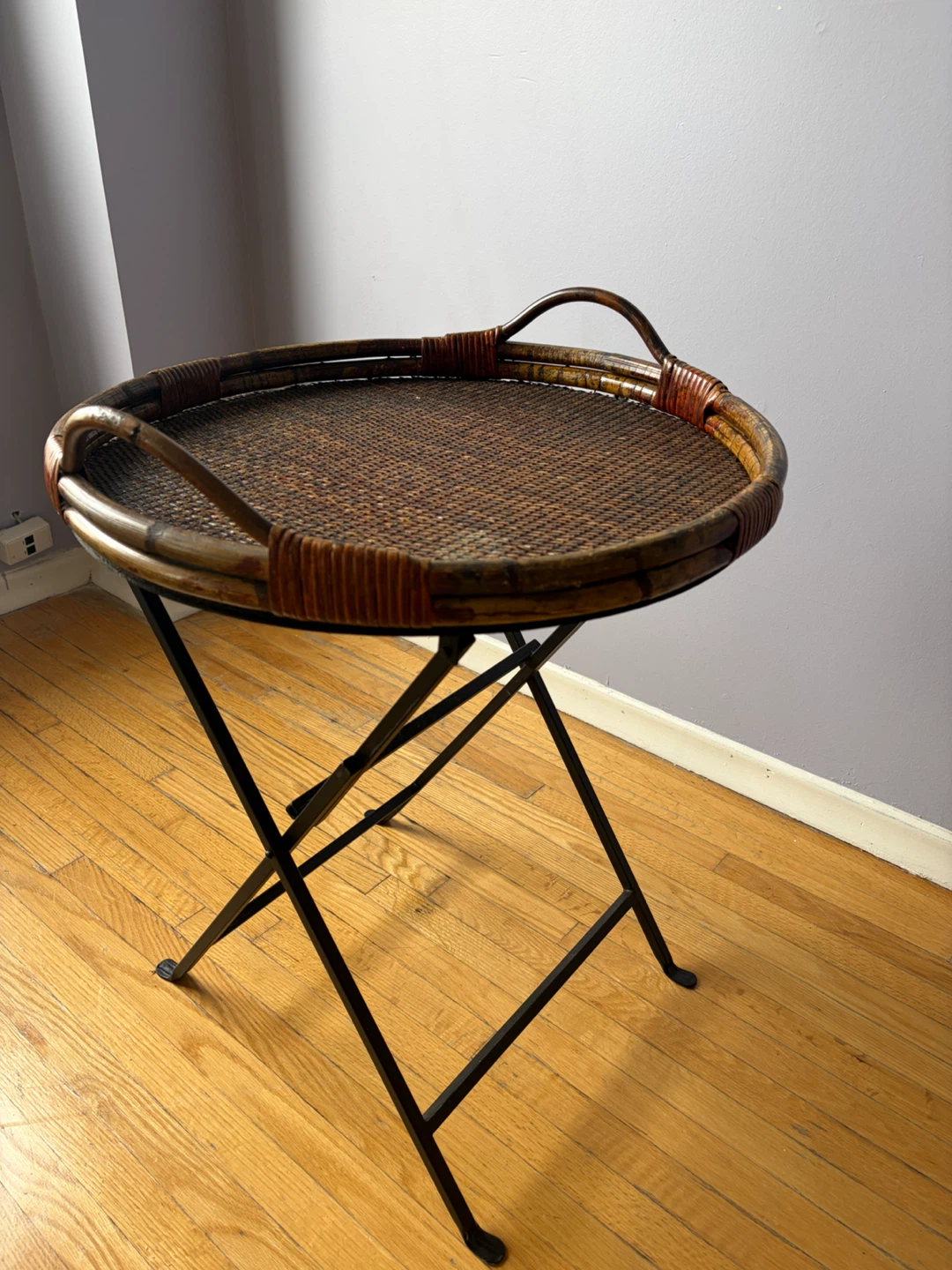 Folding Rattan Tray Table - photo 5