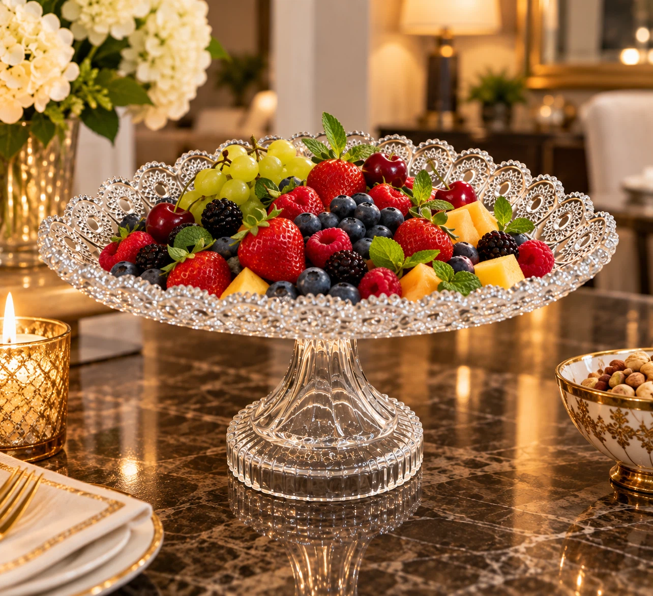 Crystal Pedestal Serving Dish - photo 2