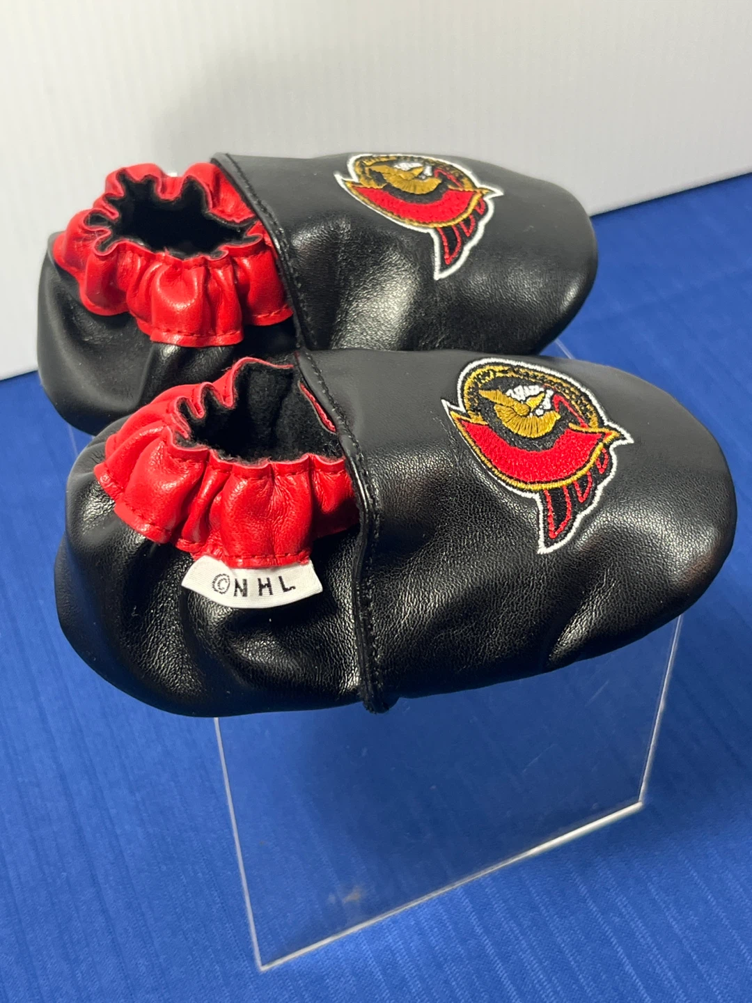 NHL Ottawa Senators Baby Booties (Size 12-18M) + Bonus Card Lot! - photo 3