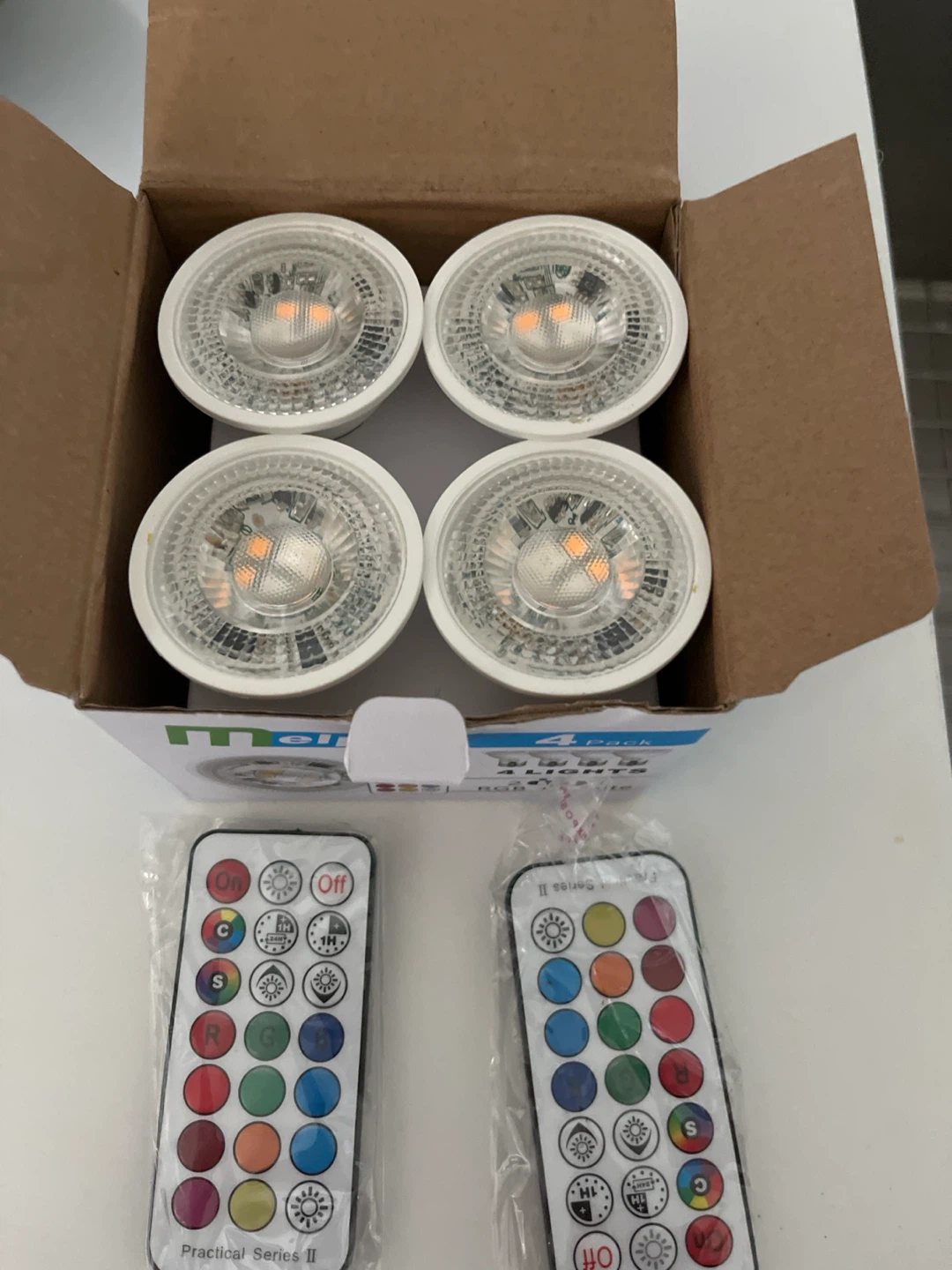 Melpo 4 Pack RGB + White LED Spotlight Bulbs - photo 2