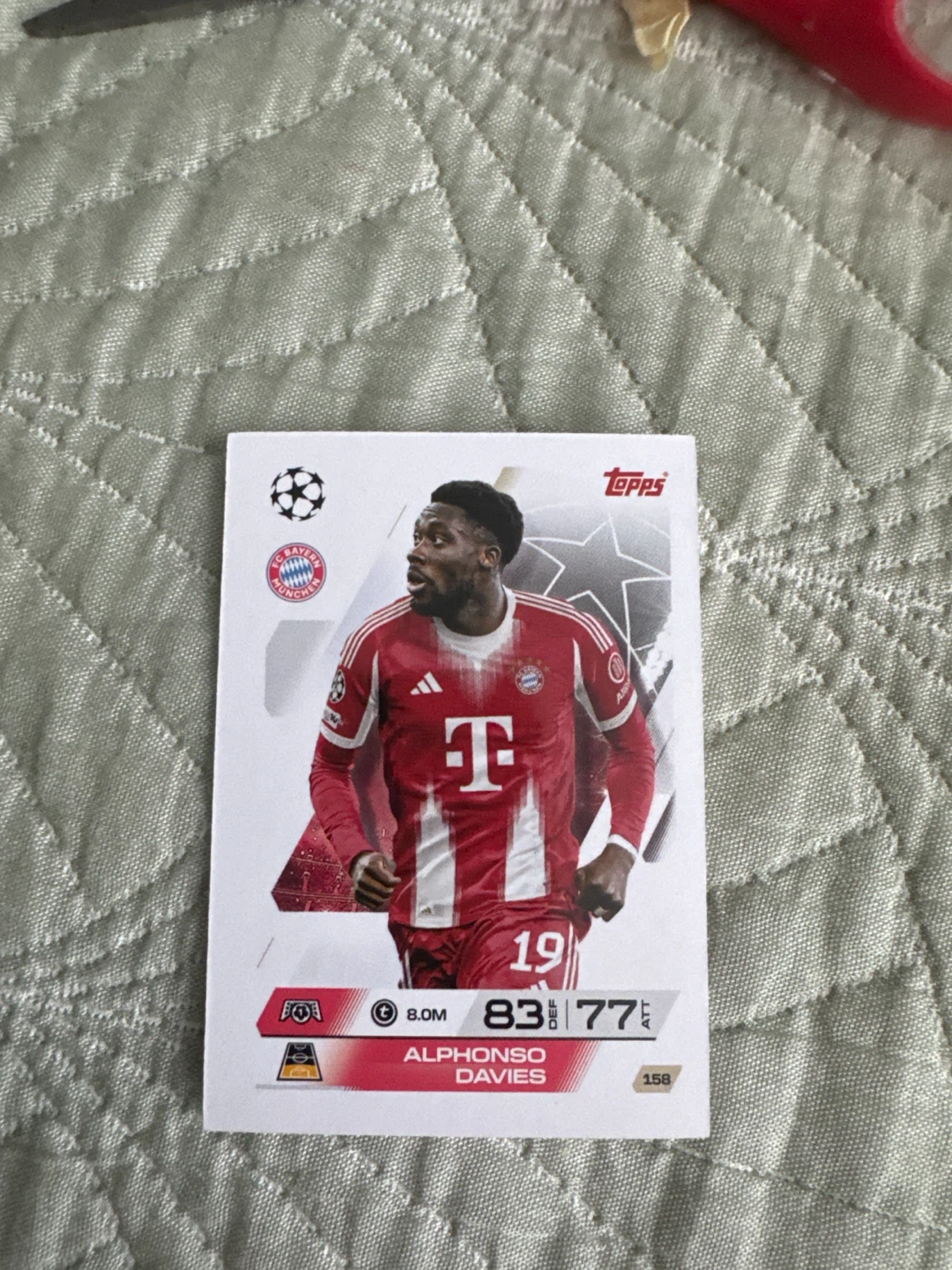 Topps Alphonso Davies UEFA Champions League Soccer Card