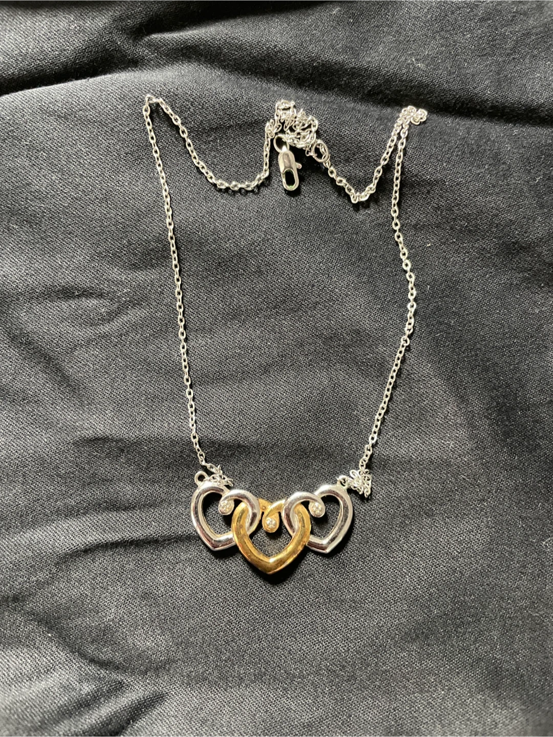 🏈Danbury Mint 3 Heart Daughter Necklace - photo 2