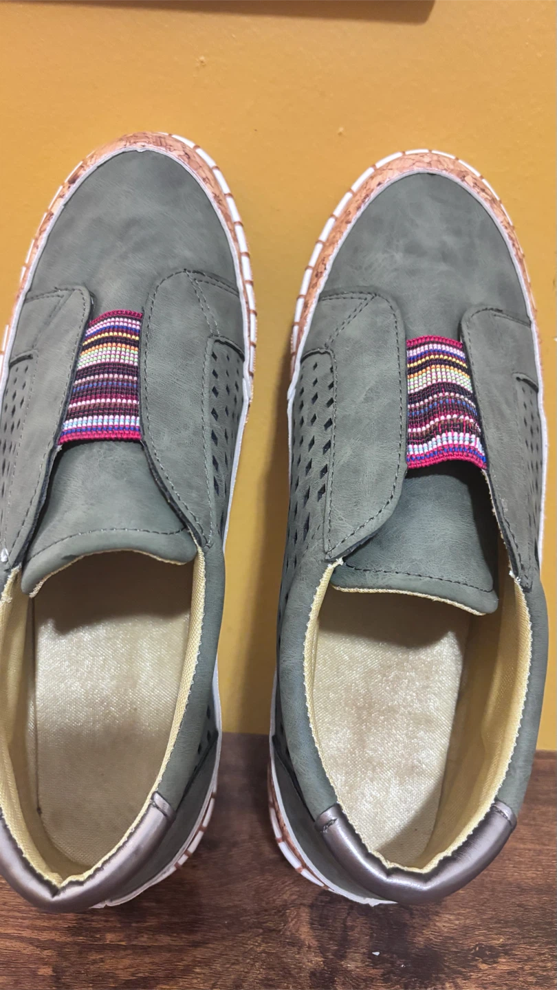 🏈 Olive Green Slip-on Shoes - photo 3