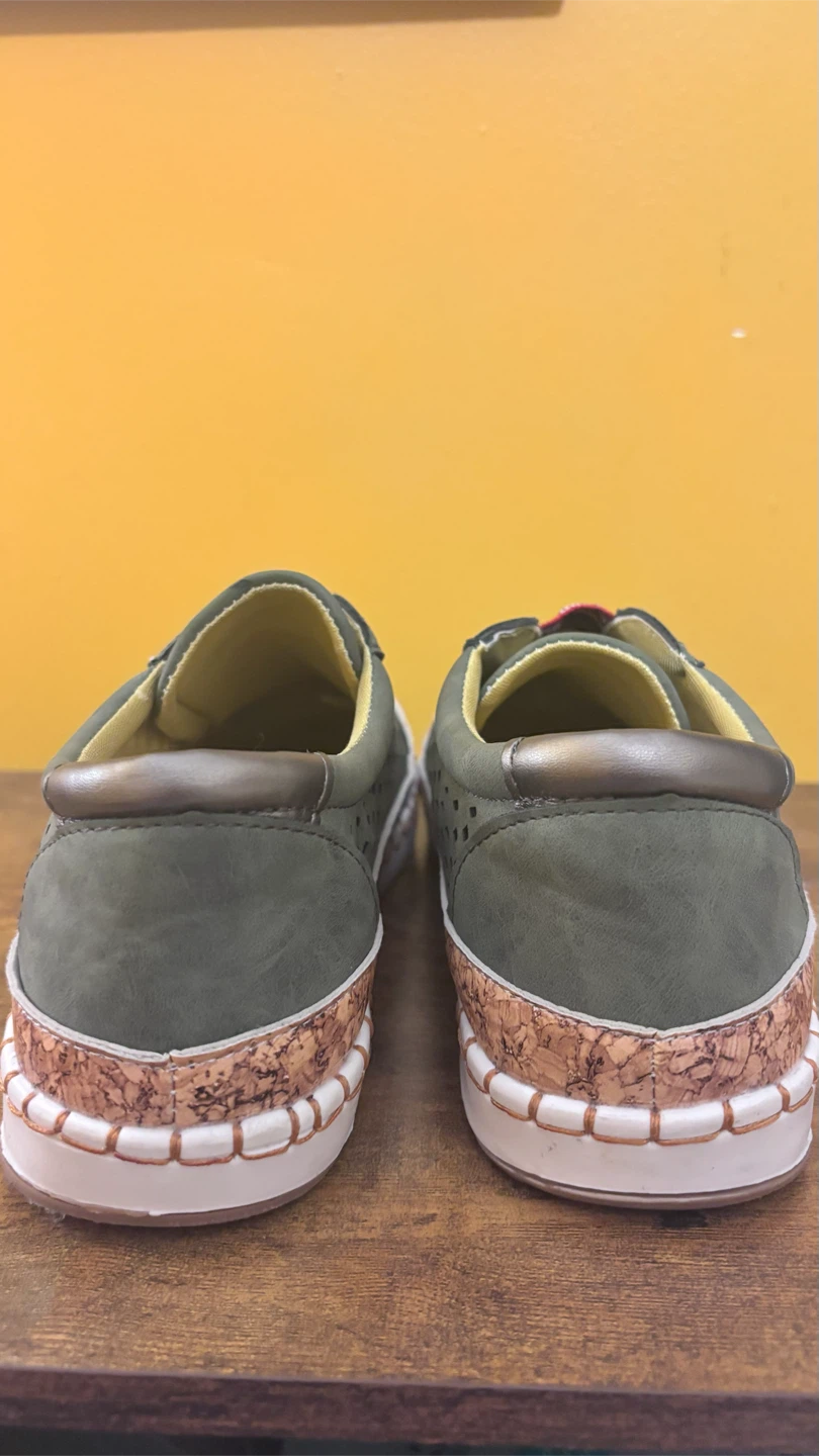 🏈 Olive Green Slip-on Shoes - photo 4