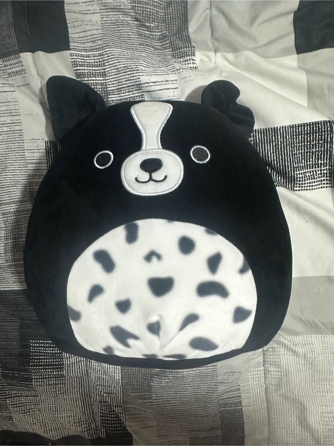 Squishmallows Black and White Dog Plush