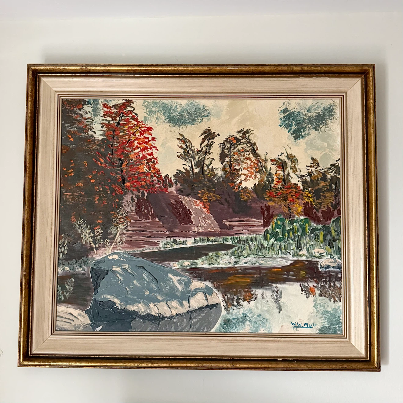 Medium sized abstract landscape oil painting by Muir