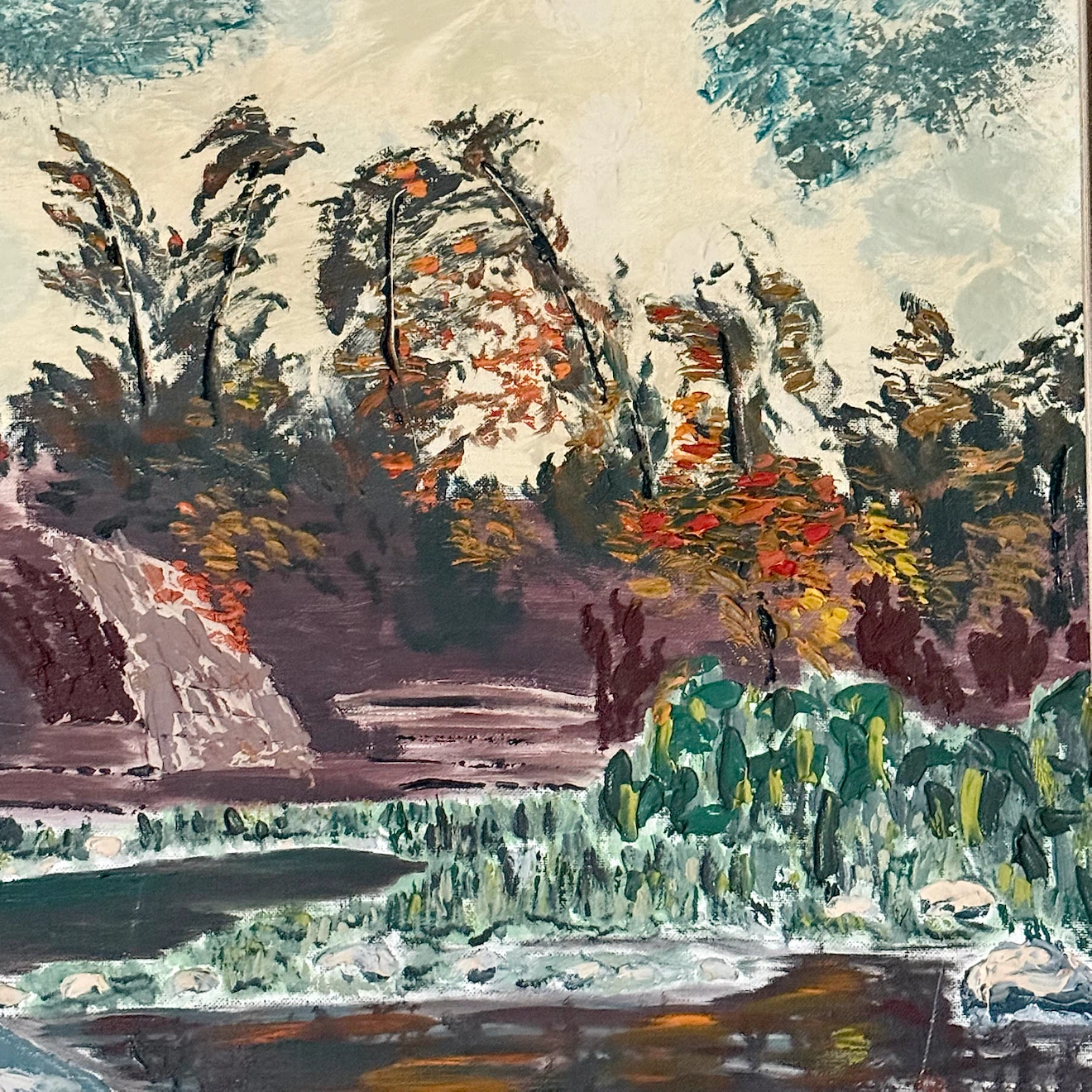 Medium sized abstract landscape oil painting by Muir - photo 3