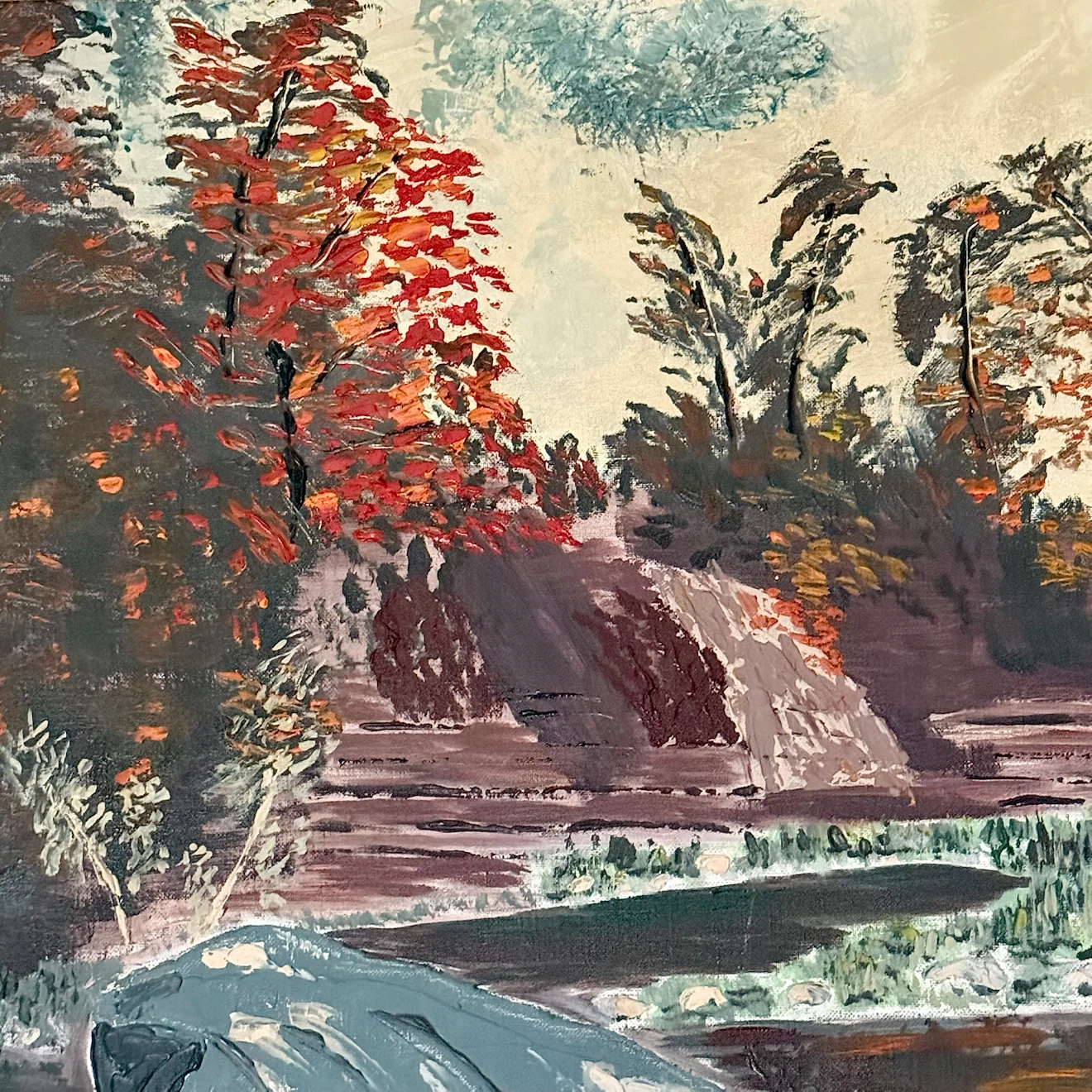Medium sized abstract landscape oil painting by Muir - photo 4