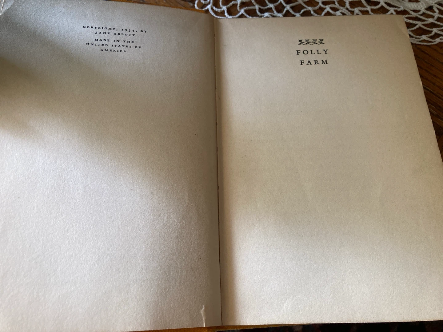 Folly Farm by Jane Abbott (1934 Vintage Book) - photo 2