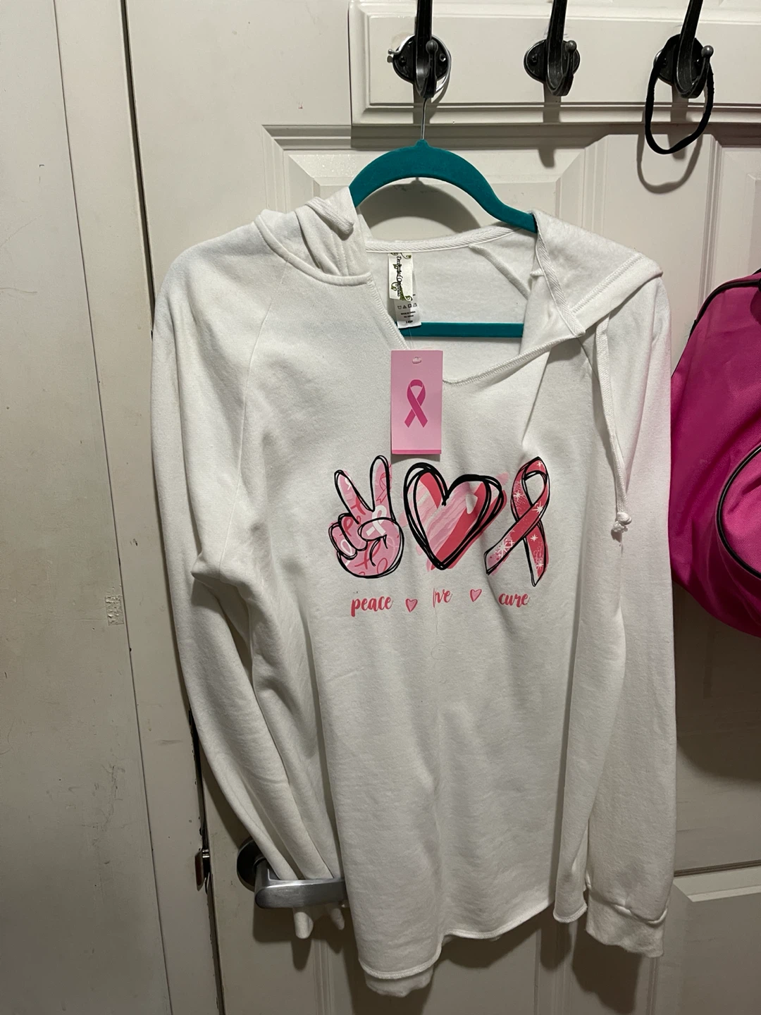 Breast Cancer Awareness White Hoodie