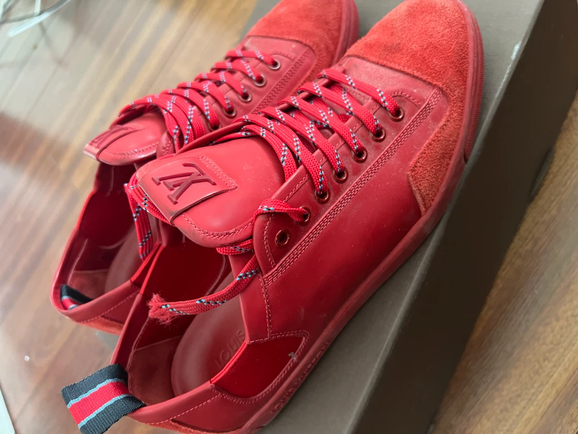 Mens Louis Vuitton Red Sneakers 8.5