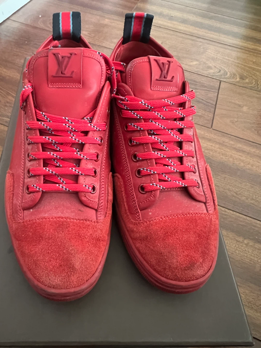 Mens Louis Vuitton Red Sneakers 8.5 - photo 2