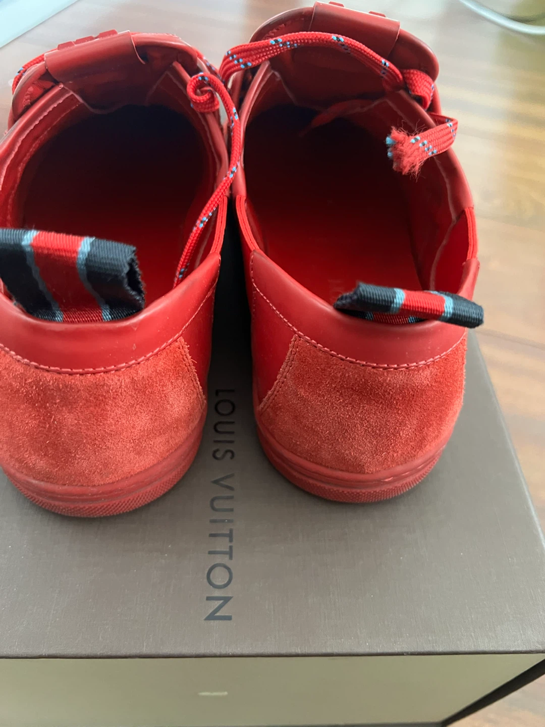 Mens Louis Vuitton Red Sneakers 8.5 - photo 4