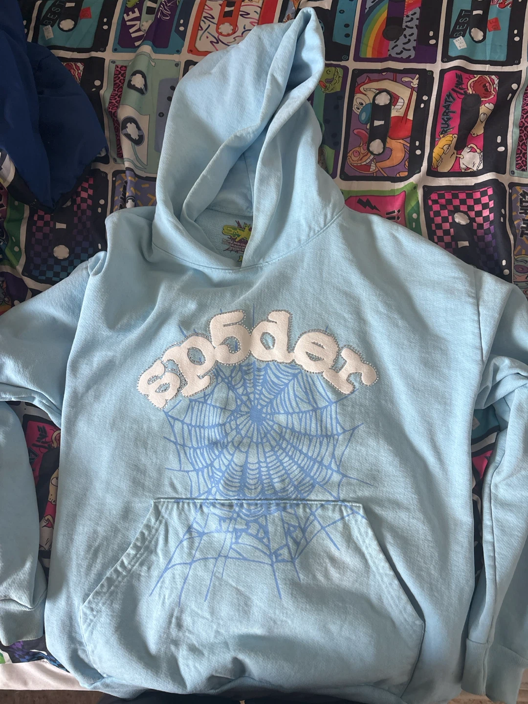Sp5der Light Blue Hoodie - photo 2