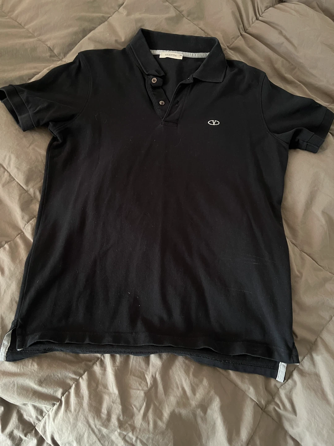 Mens Black Valentino Polo Shirt M