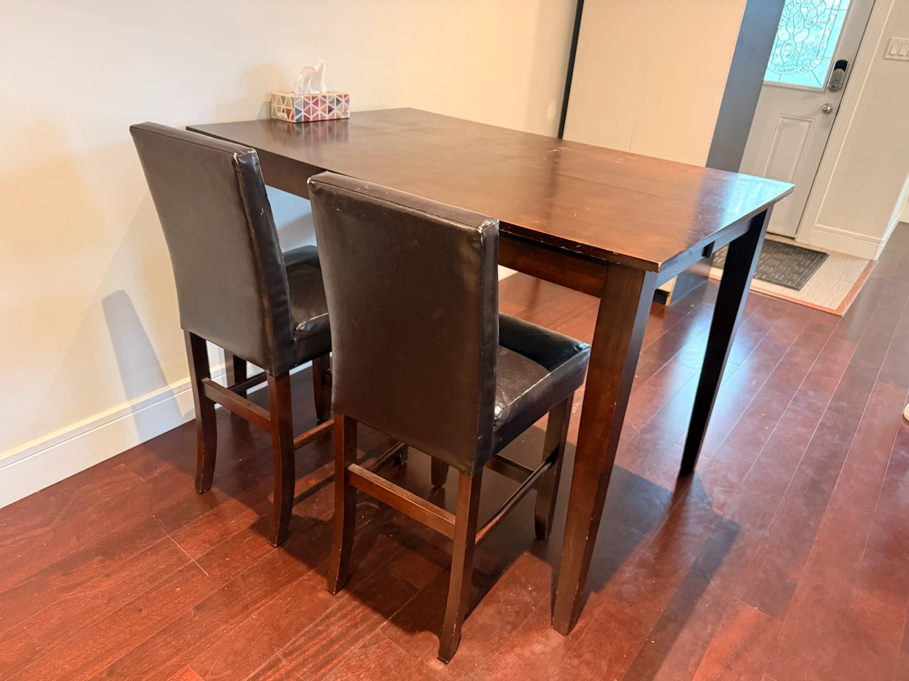 Dark Wood Bar Height Dining Set - photo 2