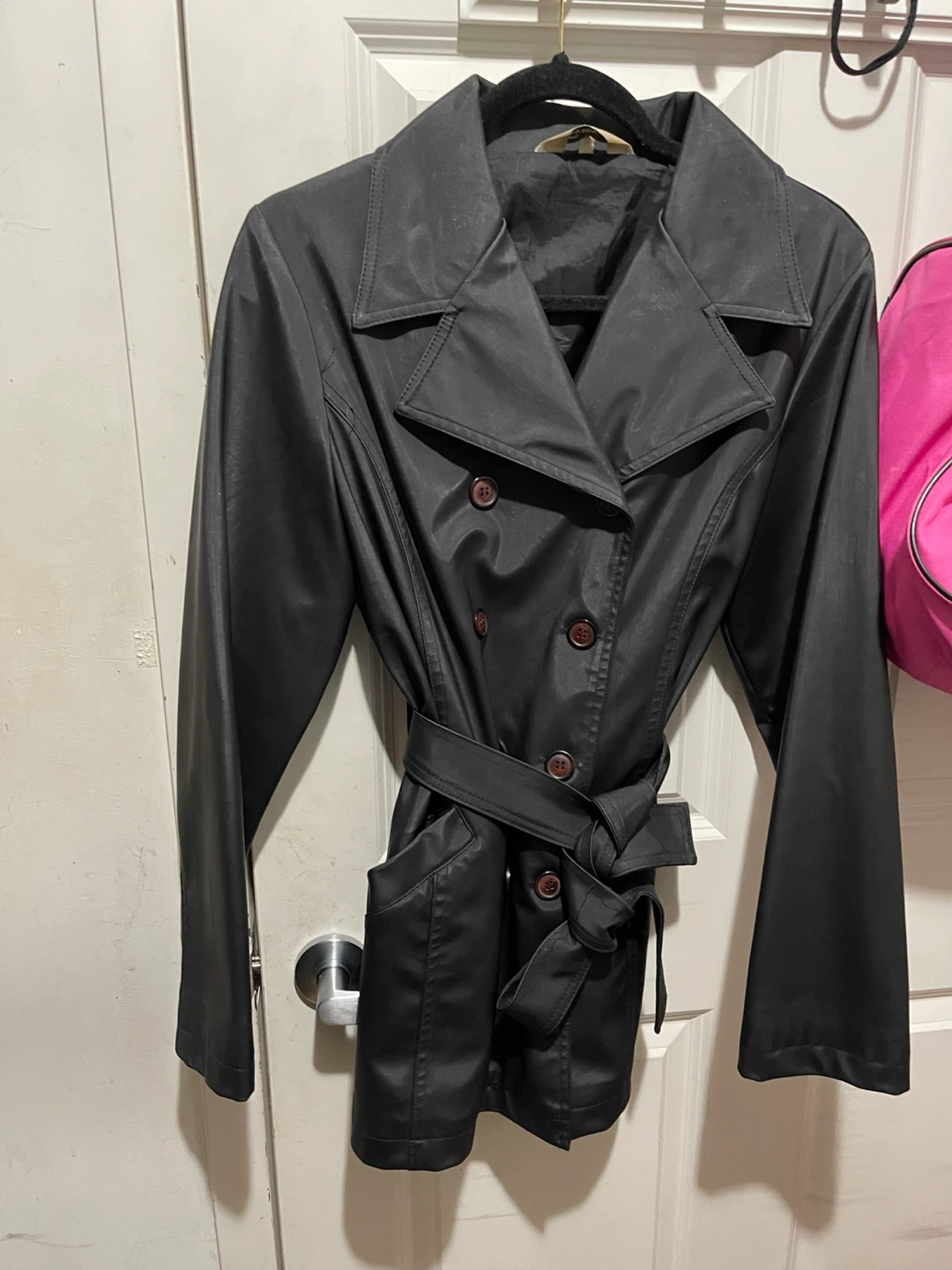 Black Double-Breasted Trench Coat