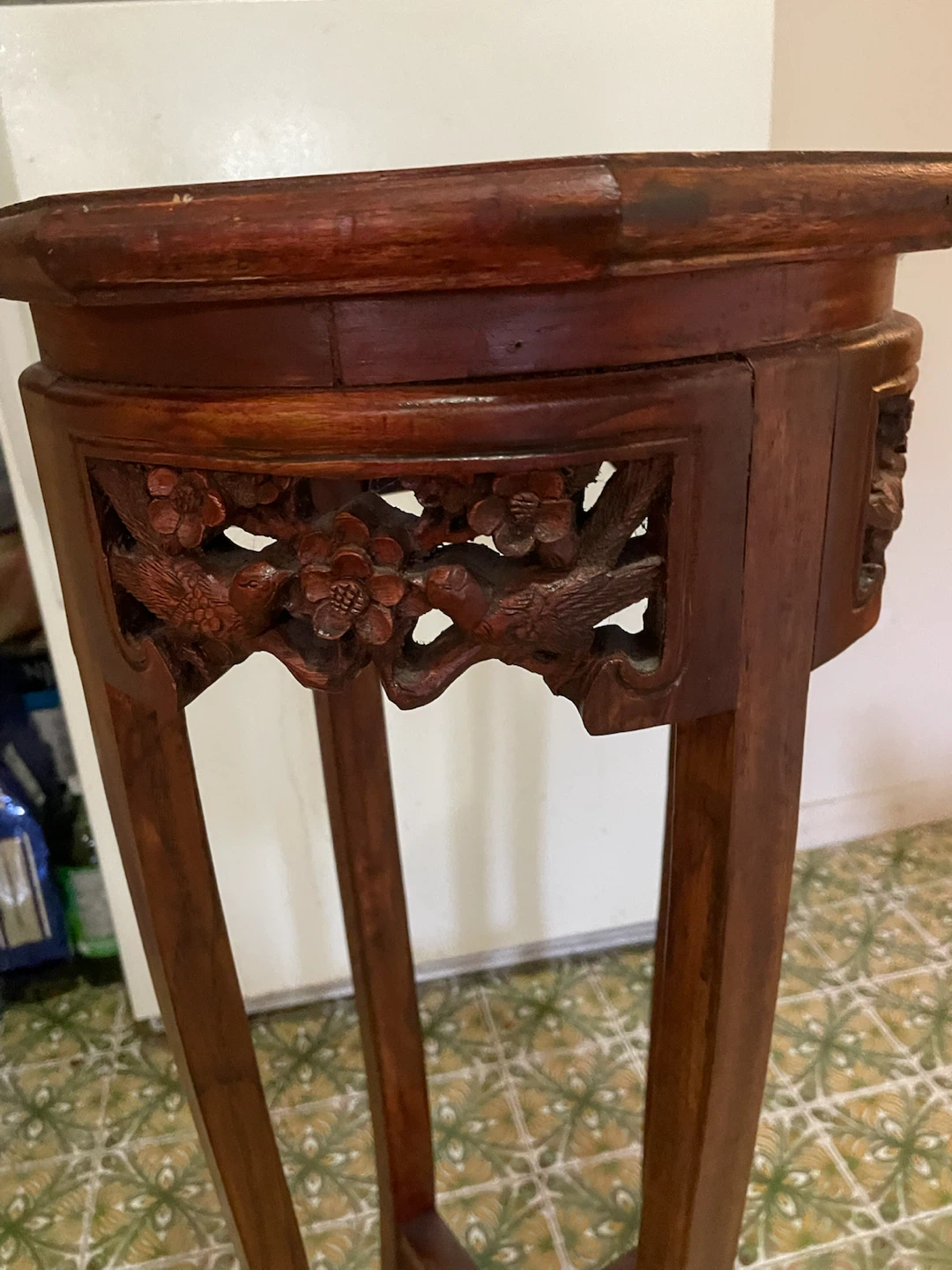 Vintage Octagonal Wood Plant Stand - photo 2