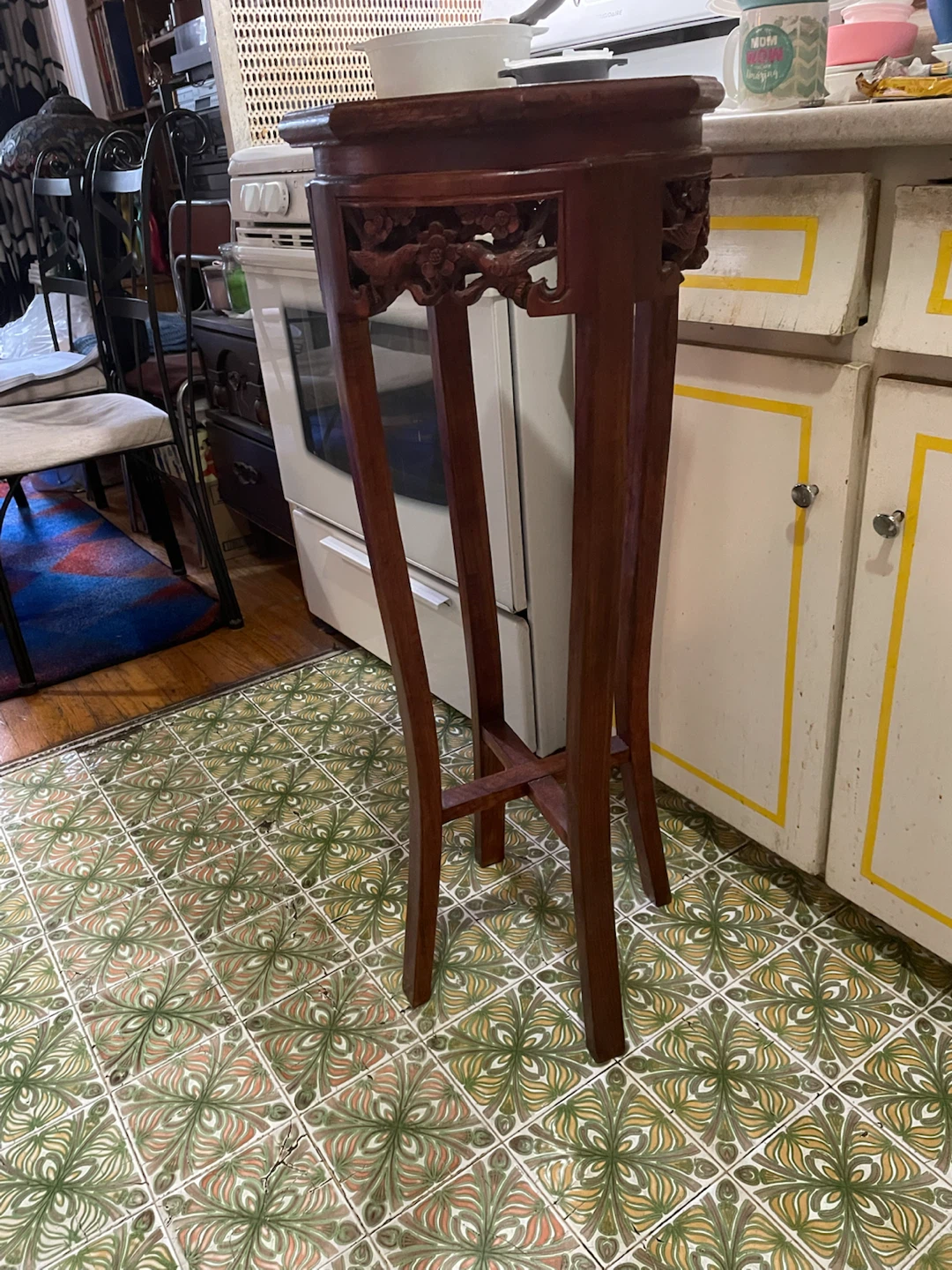 Vintage Octagonal Wood Plant Stand - photo 5