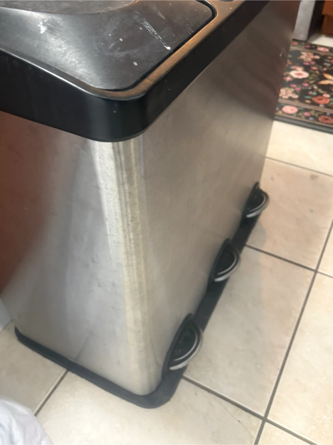 3-Compartment Stainless Steel Recycling Bin - photo 4