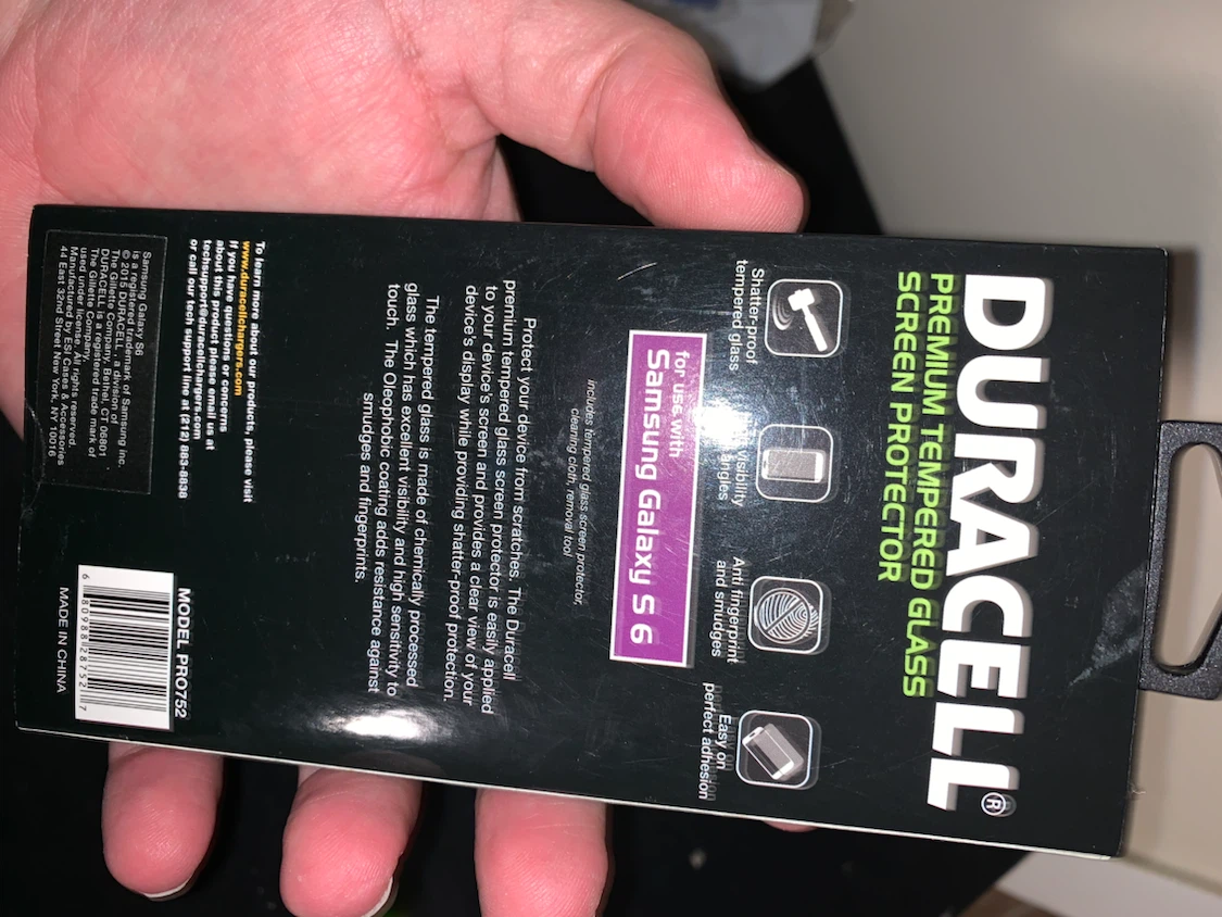 🏈 Duracell Premium Tempered Glass Screen Protector Galaxy S6 - photo 3