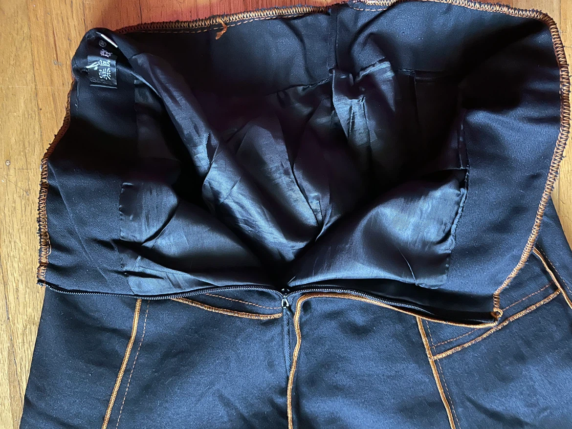 Black A-Line Denim Skirt - photo 2