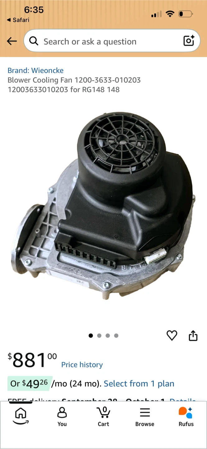 Wieoncke Blower Cooling Fan 1200-3633-010203 - photo 2