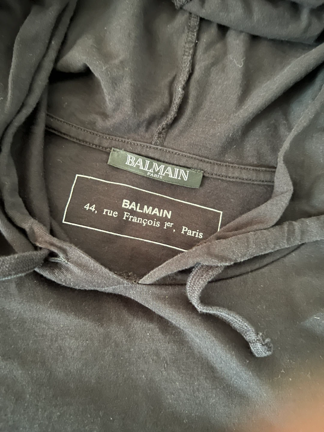 Mens Balmain Paris Black Hooded Long Sleeve Shirt - photo 2