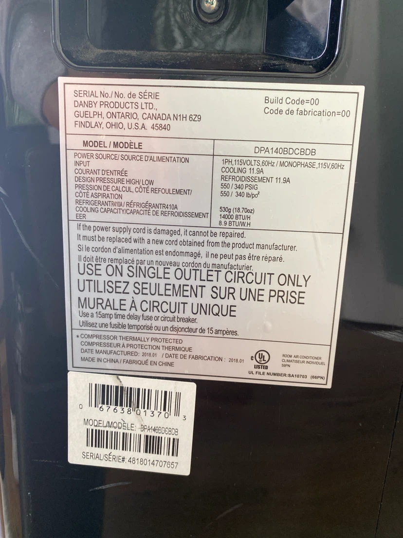 Danby DPA140BDCBDB 14,000 BTU Portable Air Conditioner - photo 3