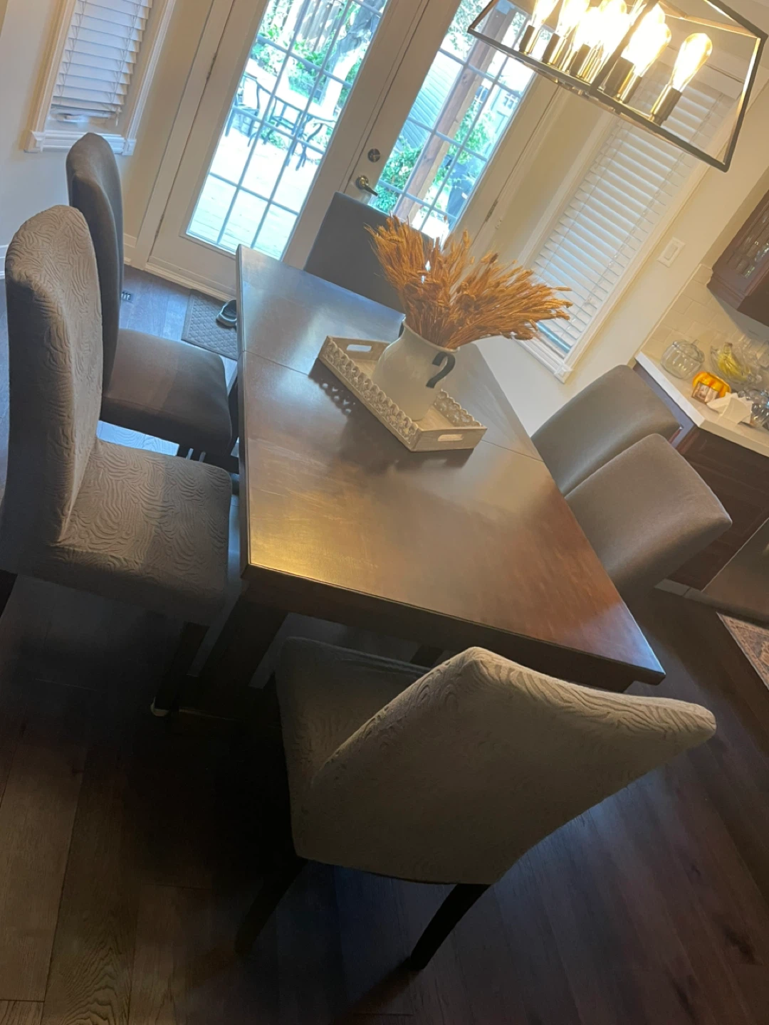 Dark Wood Dining Table and Chairs