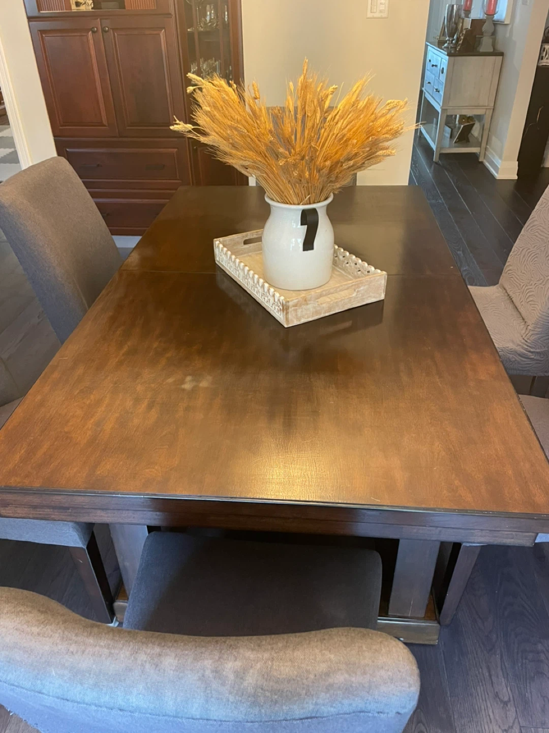 Dark Wood Dining Table and Chairs - photo 2