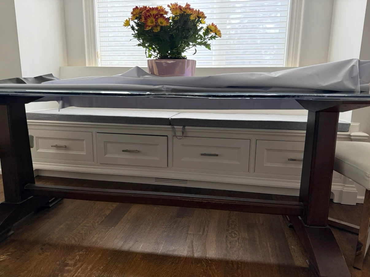 Trundle dining table - walnut stain