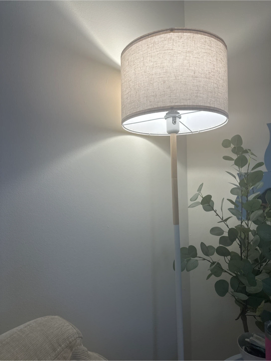 Minimalist Floor Lamp with Fabric Shade
