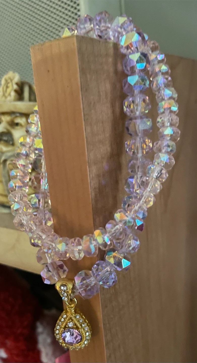 Two Iridescent Crystal Bead Bracelet - photo 2