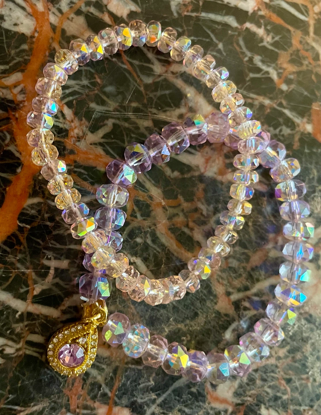 Two Iridescent Crystal Bead Bracelet - photo 3